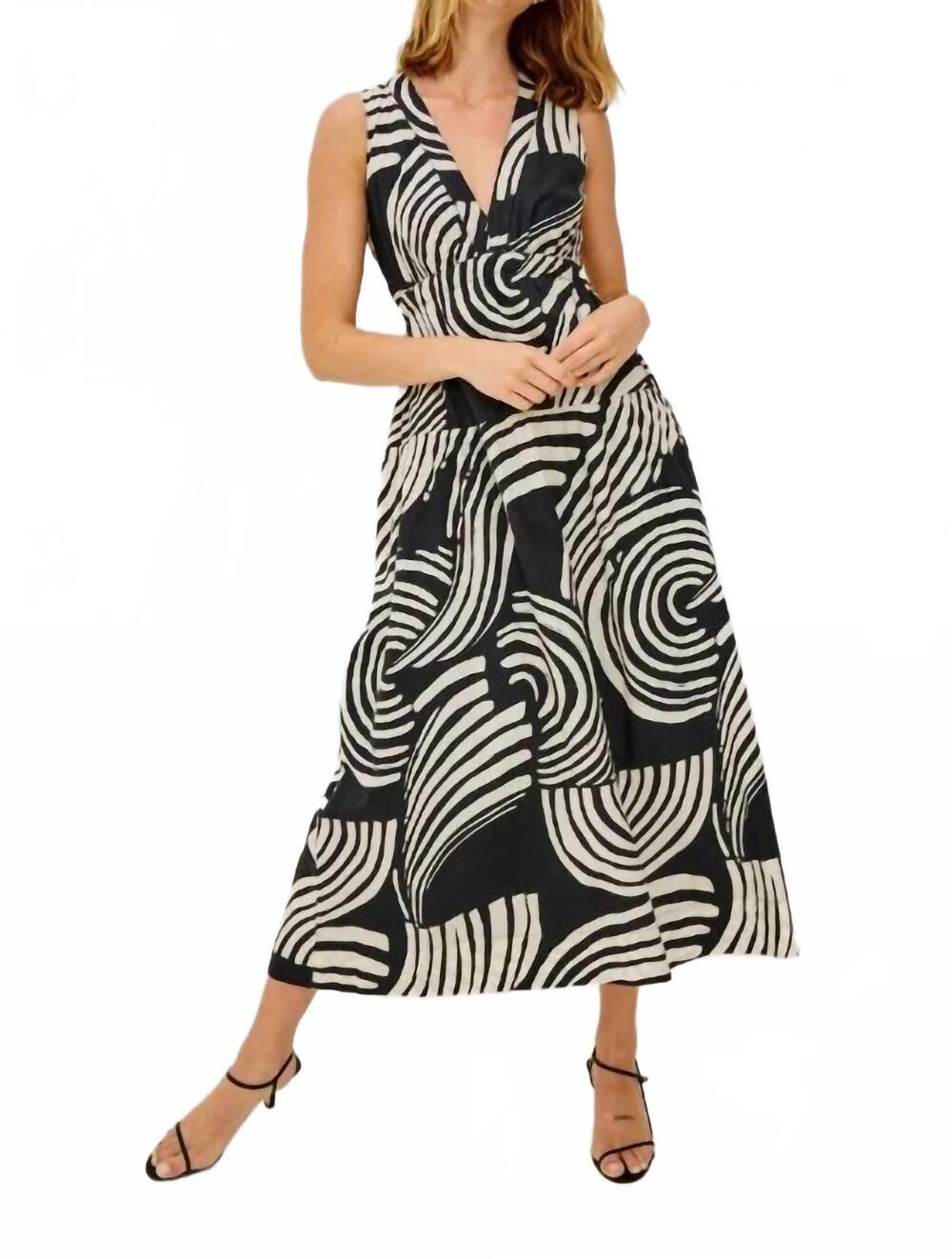 NEW RAILS genevieve a-line maxi dress in onyx waves
